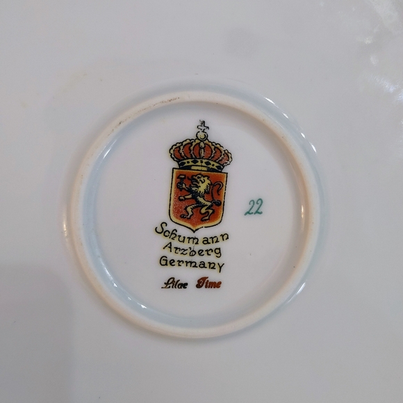 Vintage Schumann Arzberg Bavaria Germany Lilac Time Platter Plate With Gold Trim - Picture 4 of 5